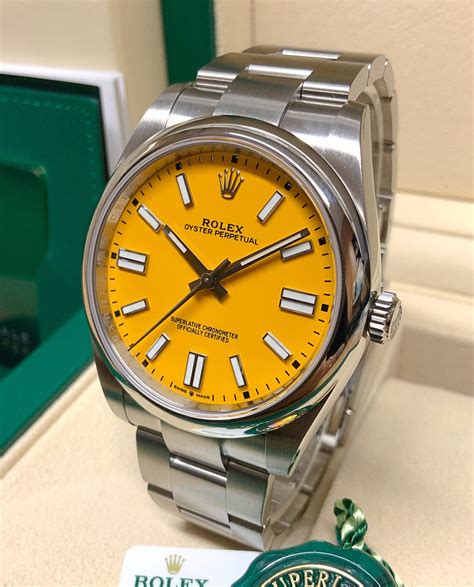 rolex oyster perpetual yellow price